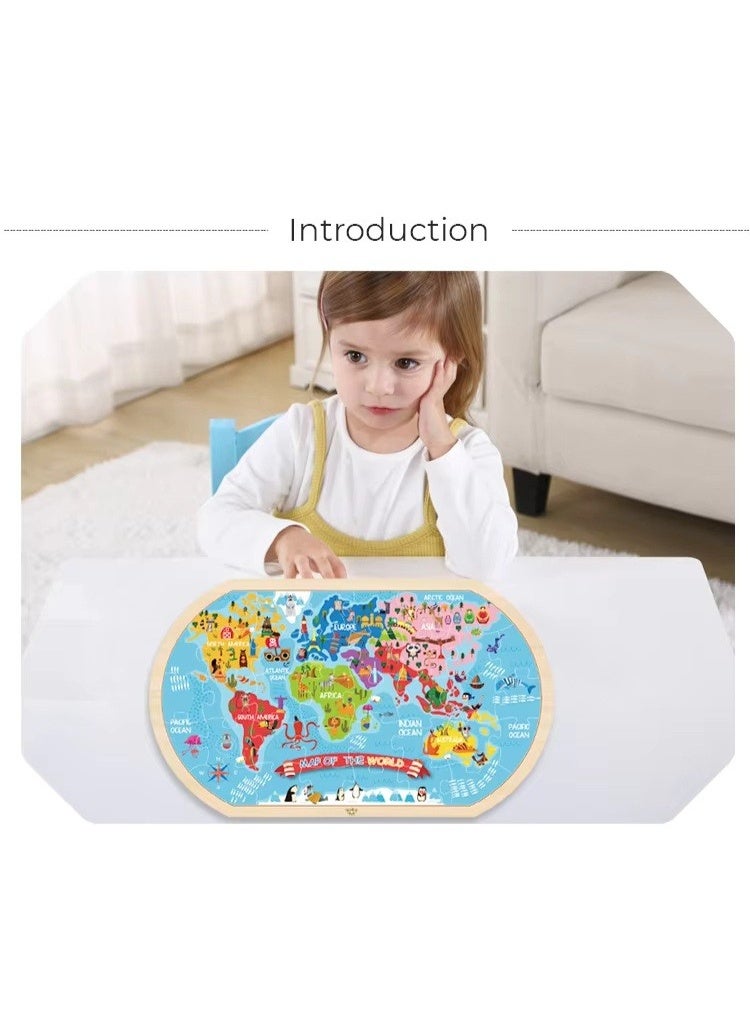 Tooky Toy Co World Map Puzzle – Wooden Educational Puzzle - Image 1